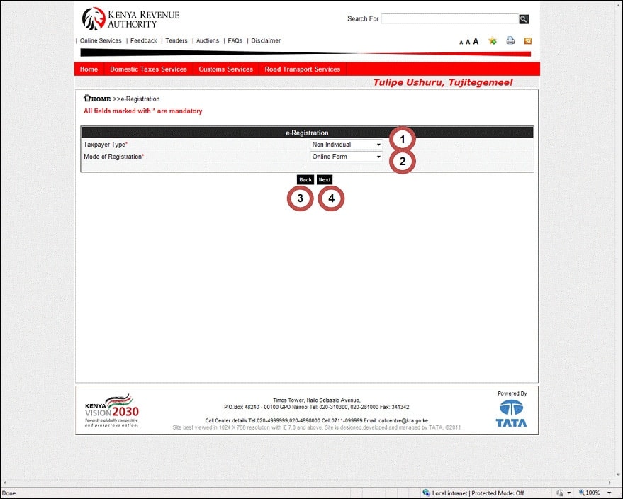 KRA pin registration for a company in Kenya