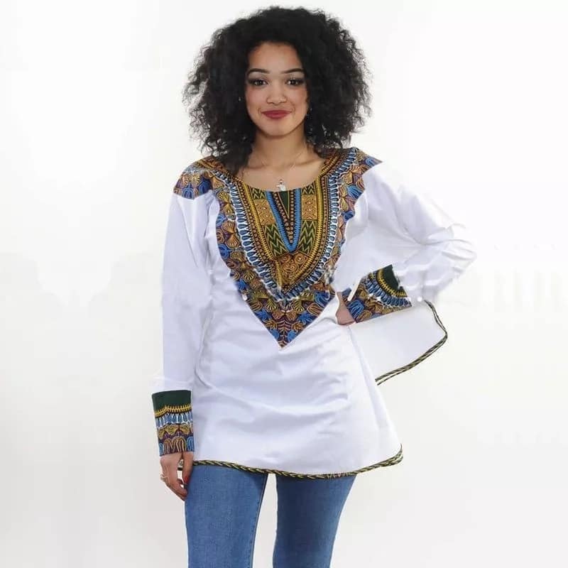 Top dashiki shirt designs for women