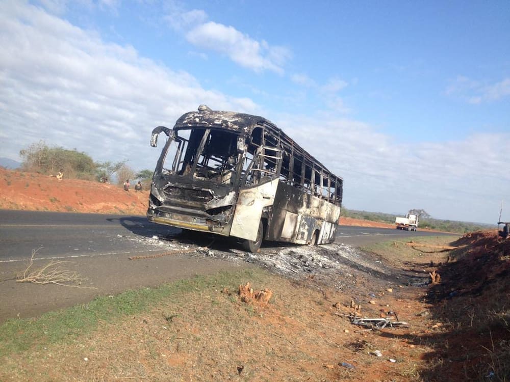 47 passengers cheat death as bus catches fire at Kibwezi on Nairobi-Mombasa Highway