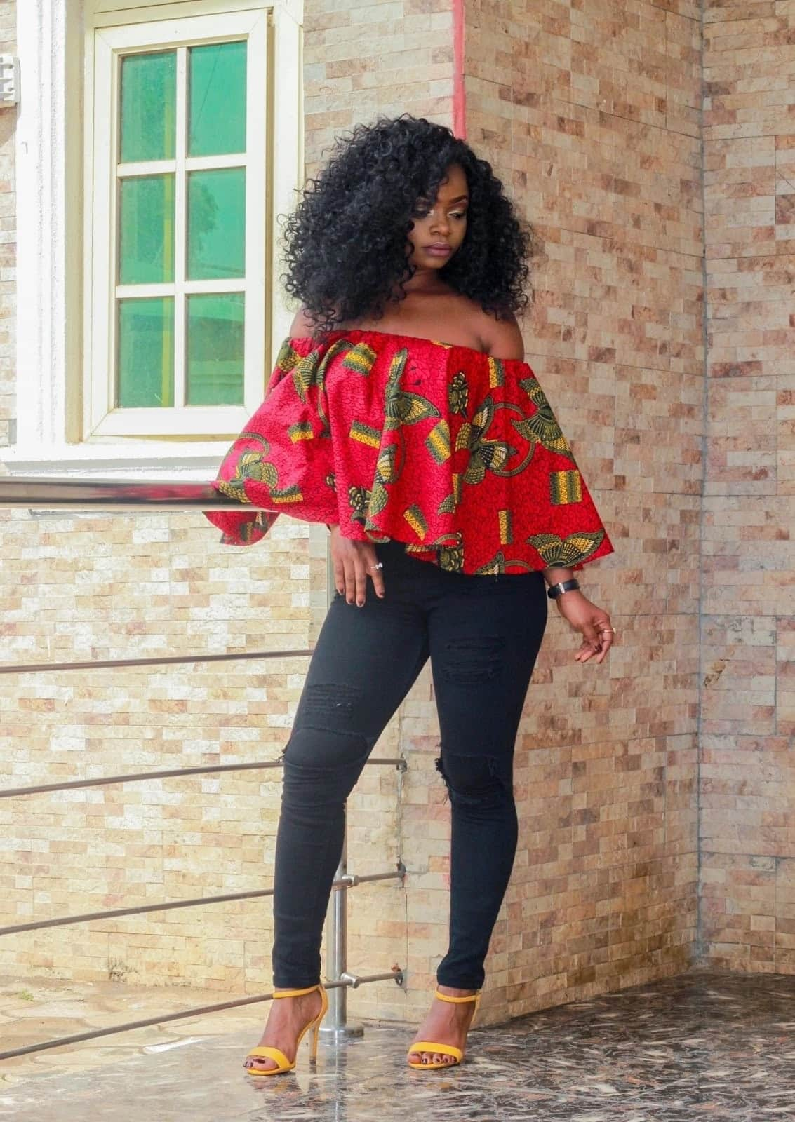 Off shoulder hot sale kitenge tops