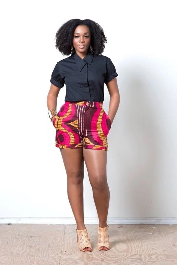 Kitenge shorts designs for ladies