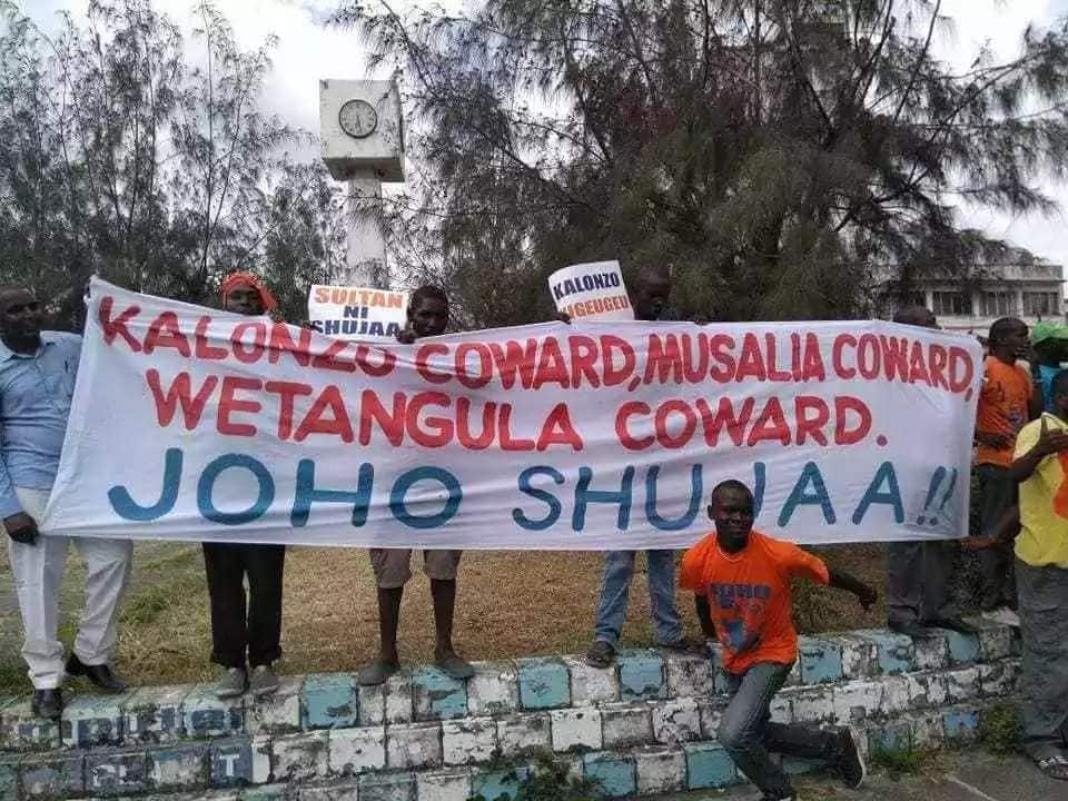 Joho supporters demonstrate outside his office, demand he be sworn in as Raila's deputy