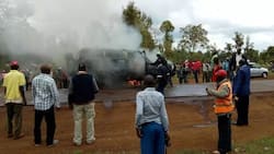 Drama as mourners save man's body from burning vehicle in Kirinyaga