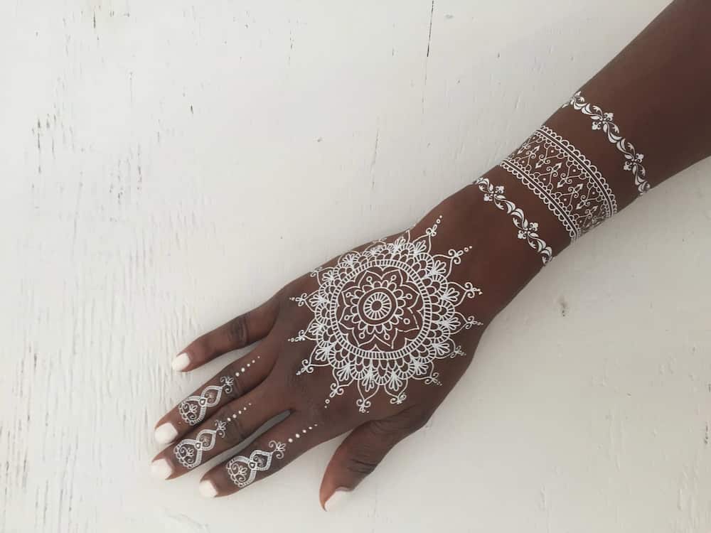 White henna tattoos