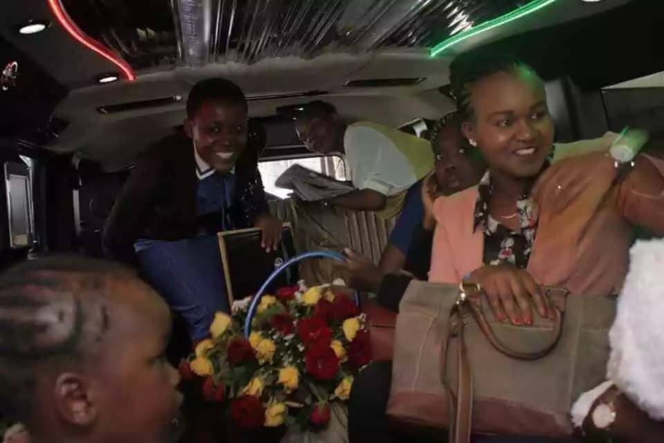 Former senator and politician hubby drive newborn baby home in Hummer limousine