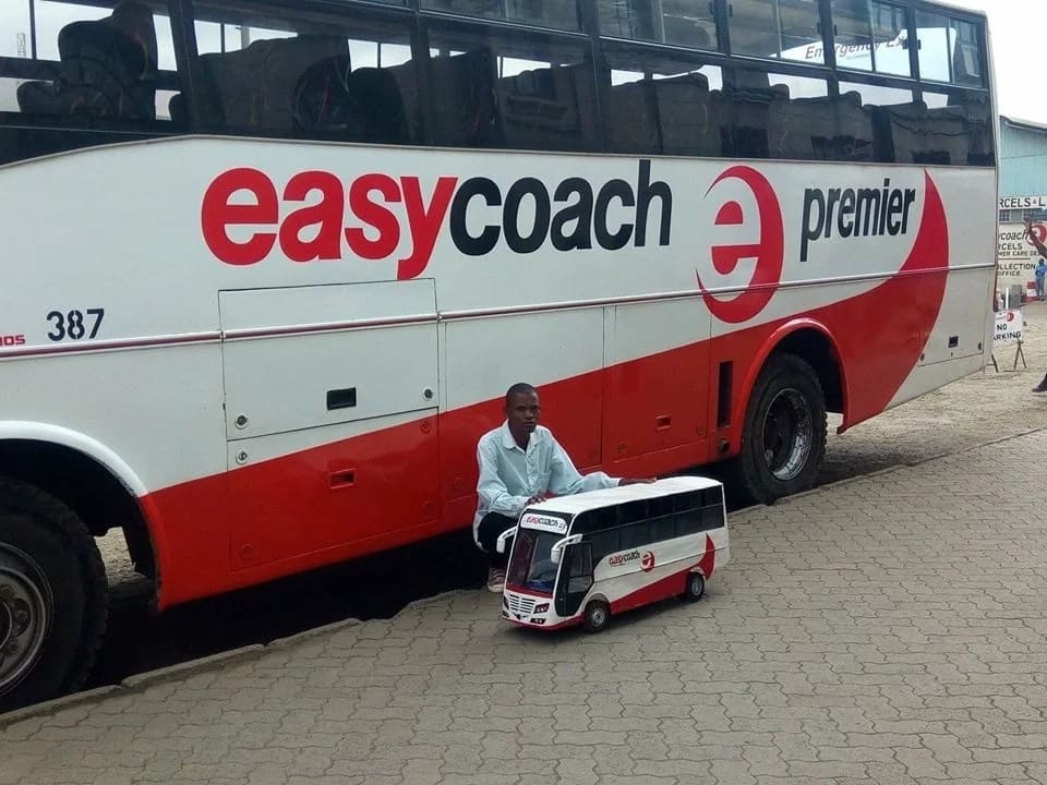 19 year-old-boy who stunned Kenyans with an exact replica of Easy Coach bus hire by the company