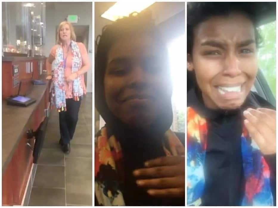 We'll call police! Young woman kicked out of bank for covering her head with HIJAB (photos, video)