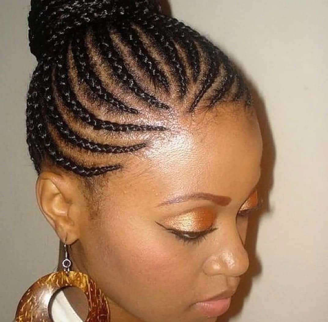 20 cute African cornrow braid hairstyles with an updo Tuko ...