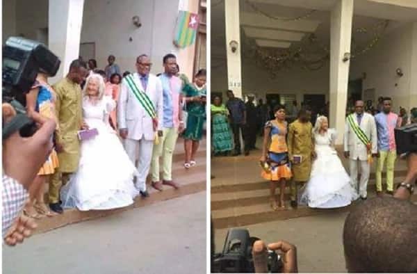 Young man surprises many after marrying very old lady(photos)