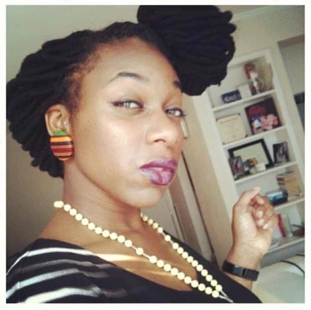 Faux locs with afro kinky hair