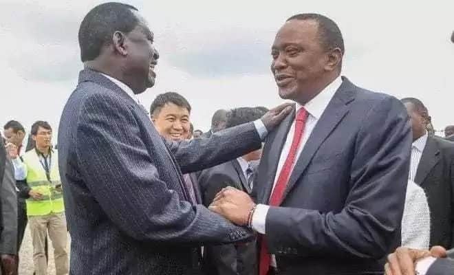 Raila Odinga na Rais Uhuru Kenyatta.