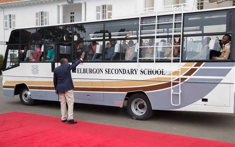 Joy as students receive buses from President Uhuru Kenyatta