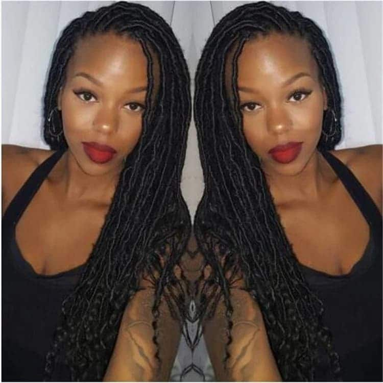 Faux locs with afro kinky hair