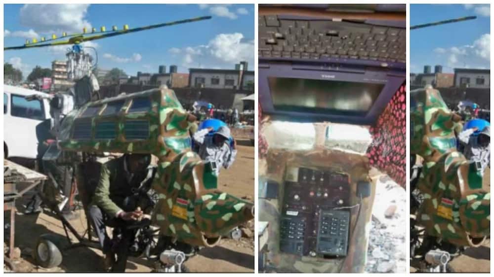 Kisumu man, 25, who never set foot in class, stuns Kenyans after he builds HELICOPTER from scratch (photos)