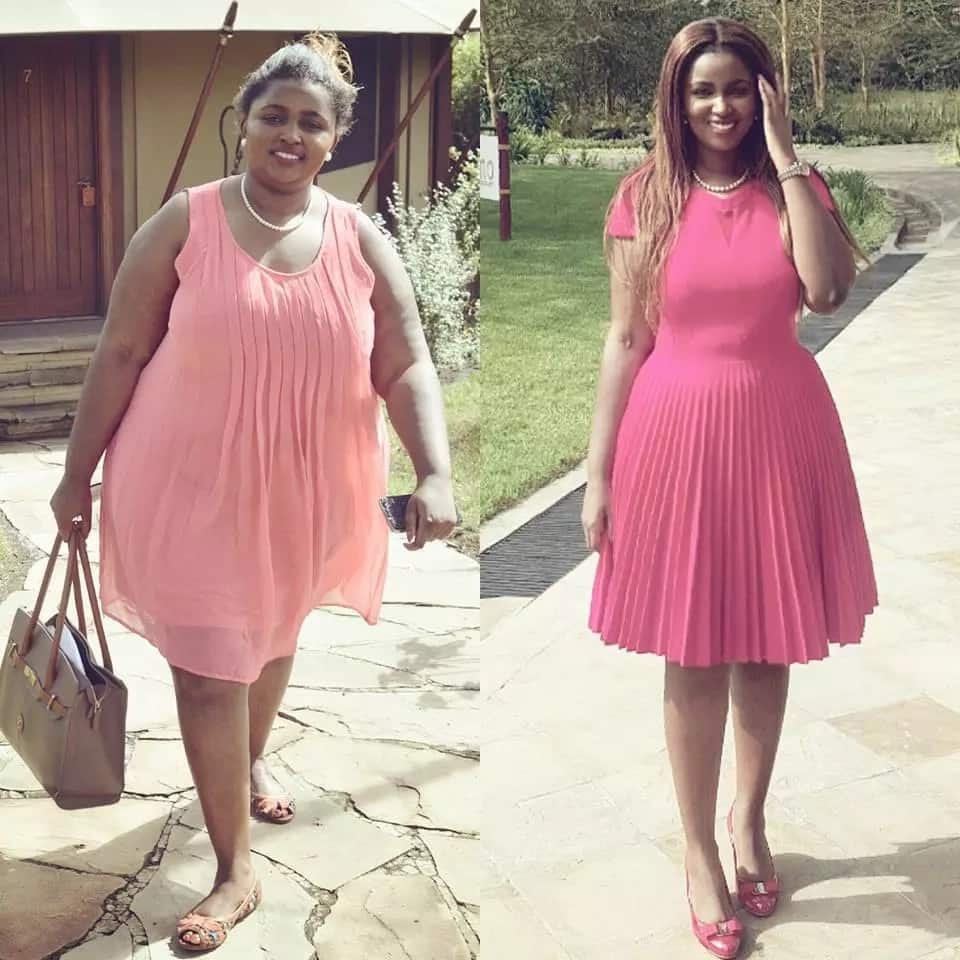 12 amazing photos that capture the spectacular weight loss of Kenyas richest daughter from 124 kilos to 64 kilos