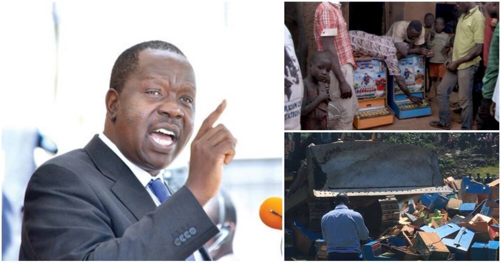 Matiang’i sets ablaze KSh 30 million betting machines as he declares war against gambling