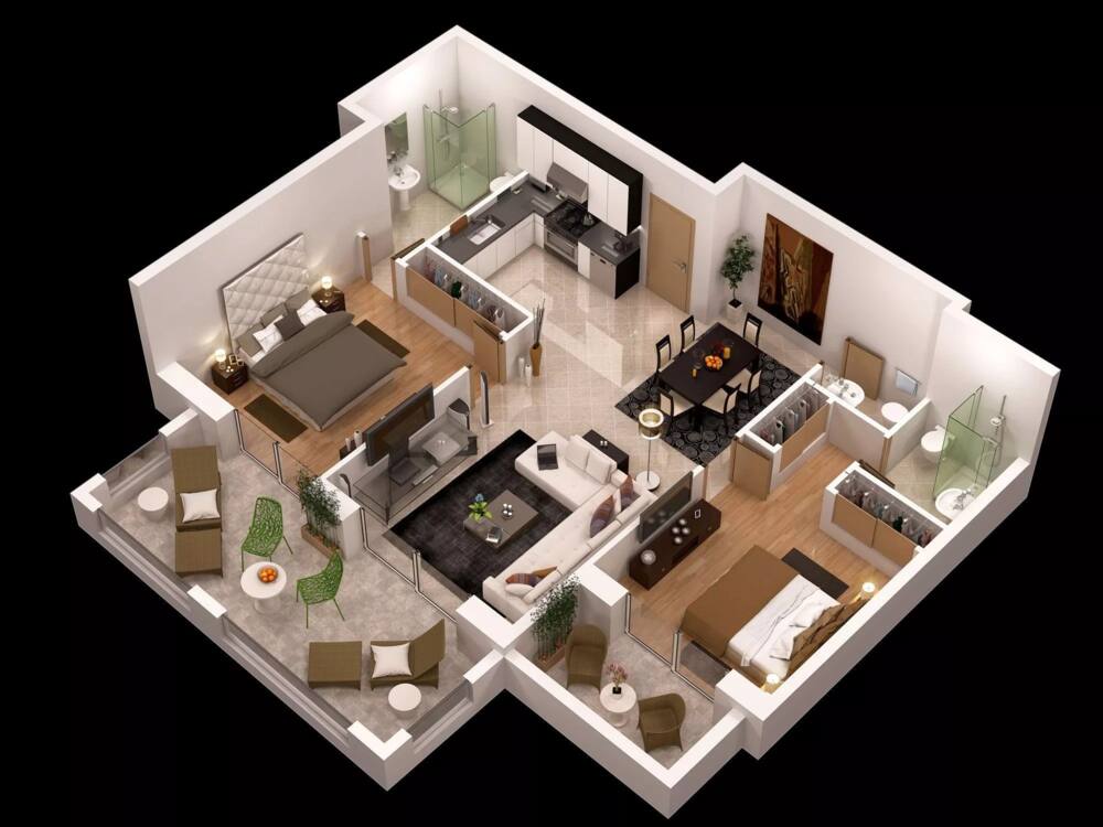 Floor Plan Two Bedroom House Plans In Kenya - Kal-Aragaye