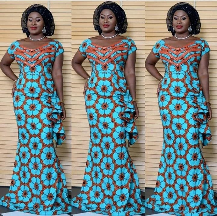 Long dress Kitenge designs for slim ladies