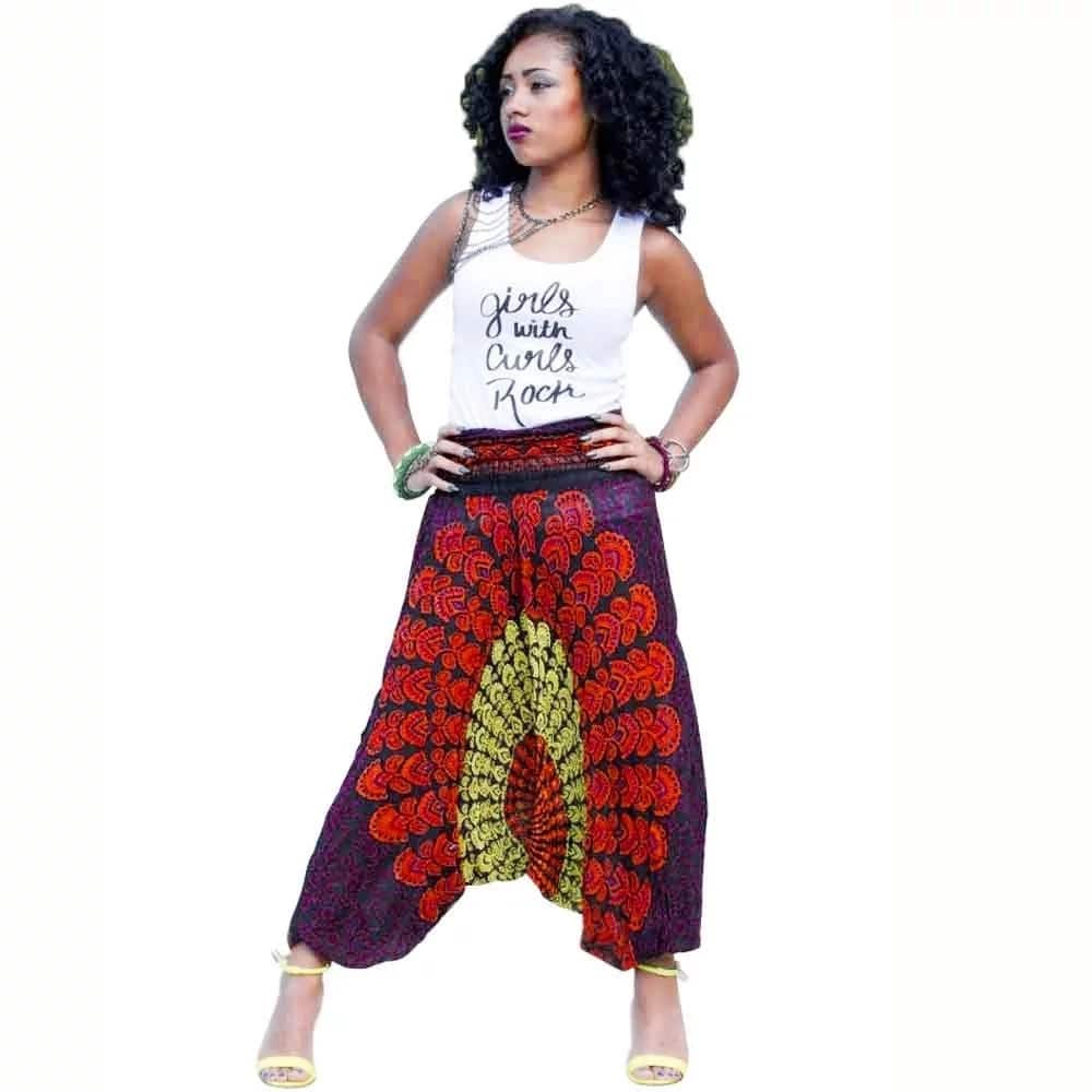 Pleated Front Design Ankara Stlye Women Straight Pants Female African Print  Bottoms - United Republic of Tanzania Shop