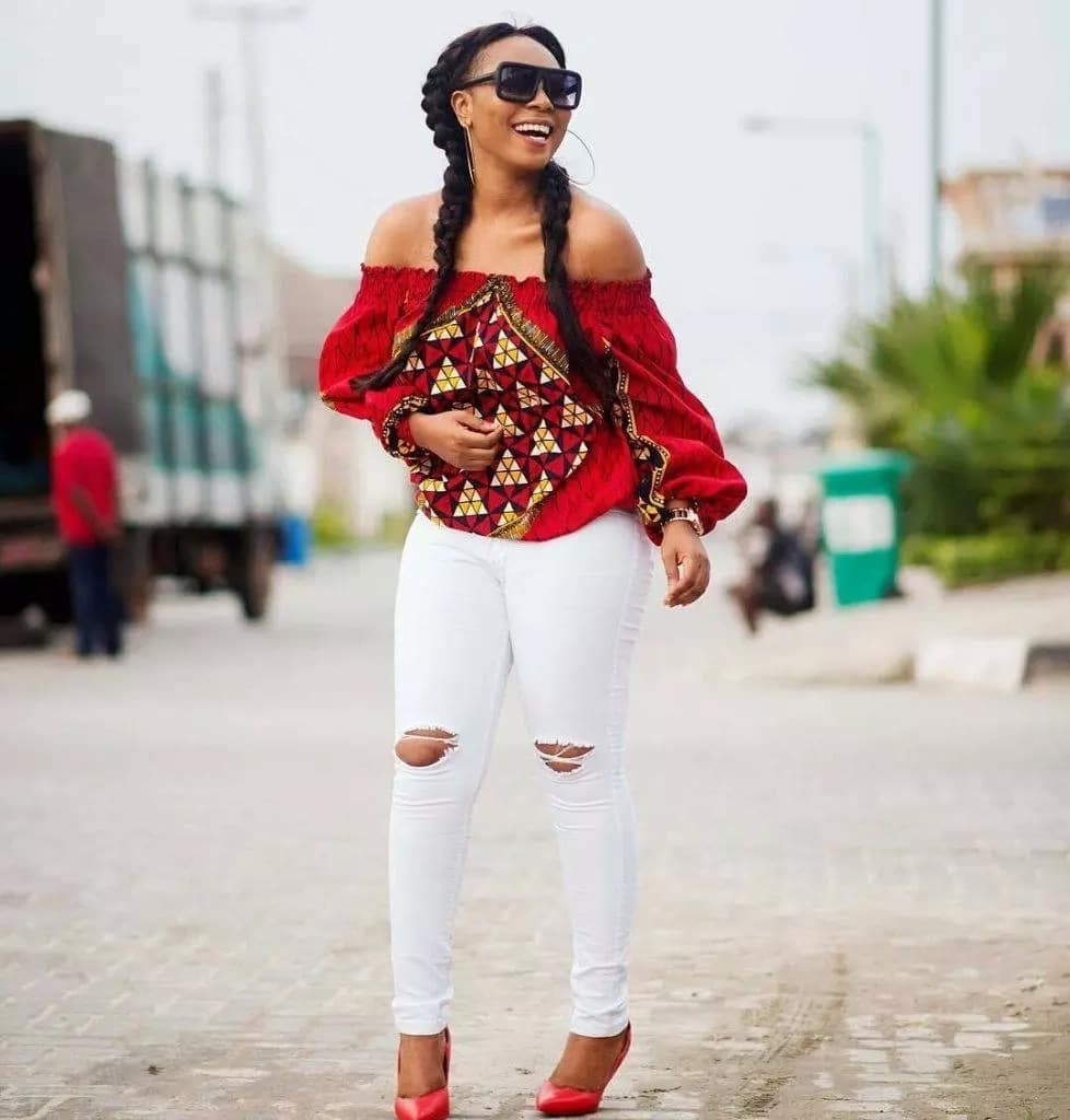 CURRENT OFF SHOULDER TOPS ANKARA TOP STYLES FOR LADIES  Off shoulder  fashion, Ankara top styles, How to wear off shoulder top