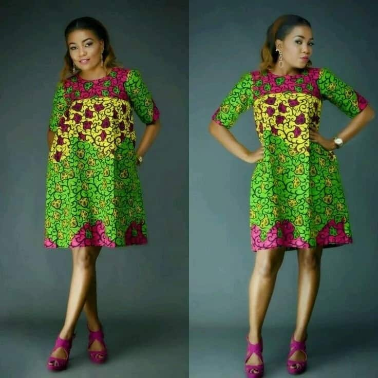 Wholesale African Fashion Bell Sleeve Designs Short Ankara Dress