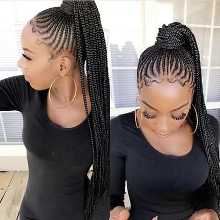 20 best cornrow braid hairstyles for black women with an updo - Tuko.co.ke