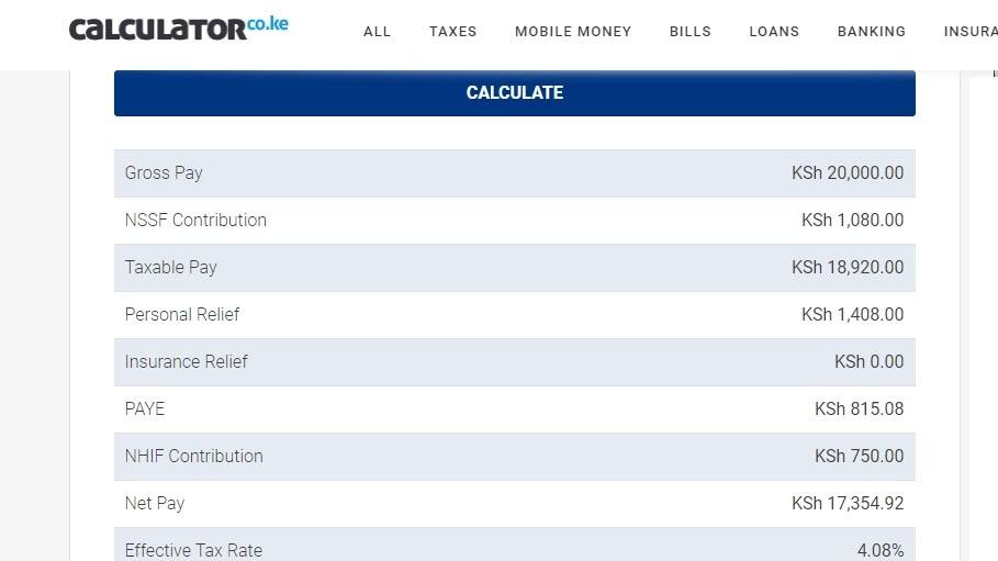 KRA TAX CALCULATOR New KRA PAYE Tax Rates 2019 Tuko.co.ke