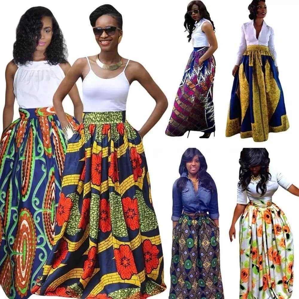 kitenge long skirts designs