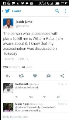 Jacob Juma received death threats from many people