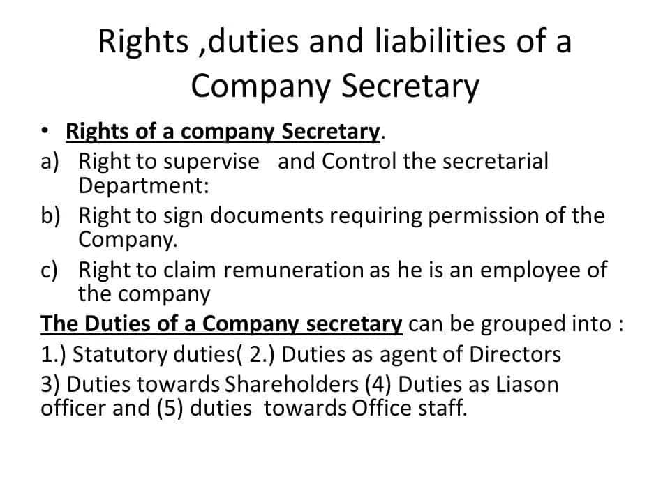Roles of a secretary
Responsibilities of a secretary
Secretary duties and responsibilities