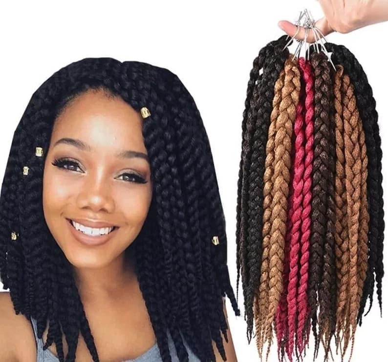 Long box braids, Crochet box braids, Box braids bob