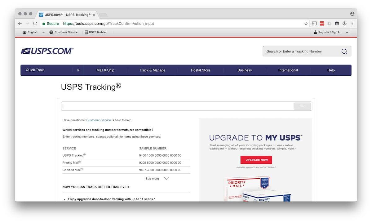 usps tracking number location