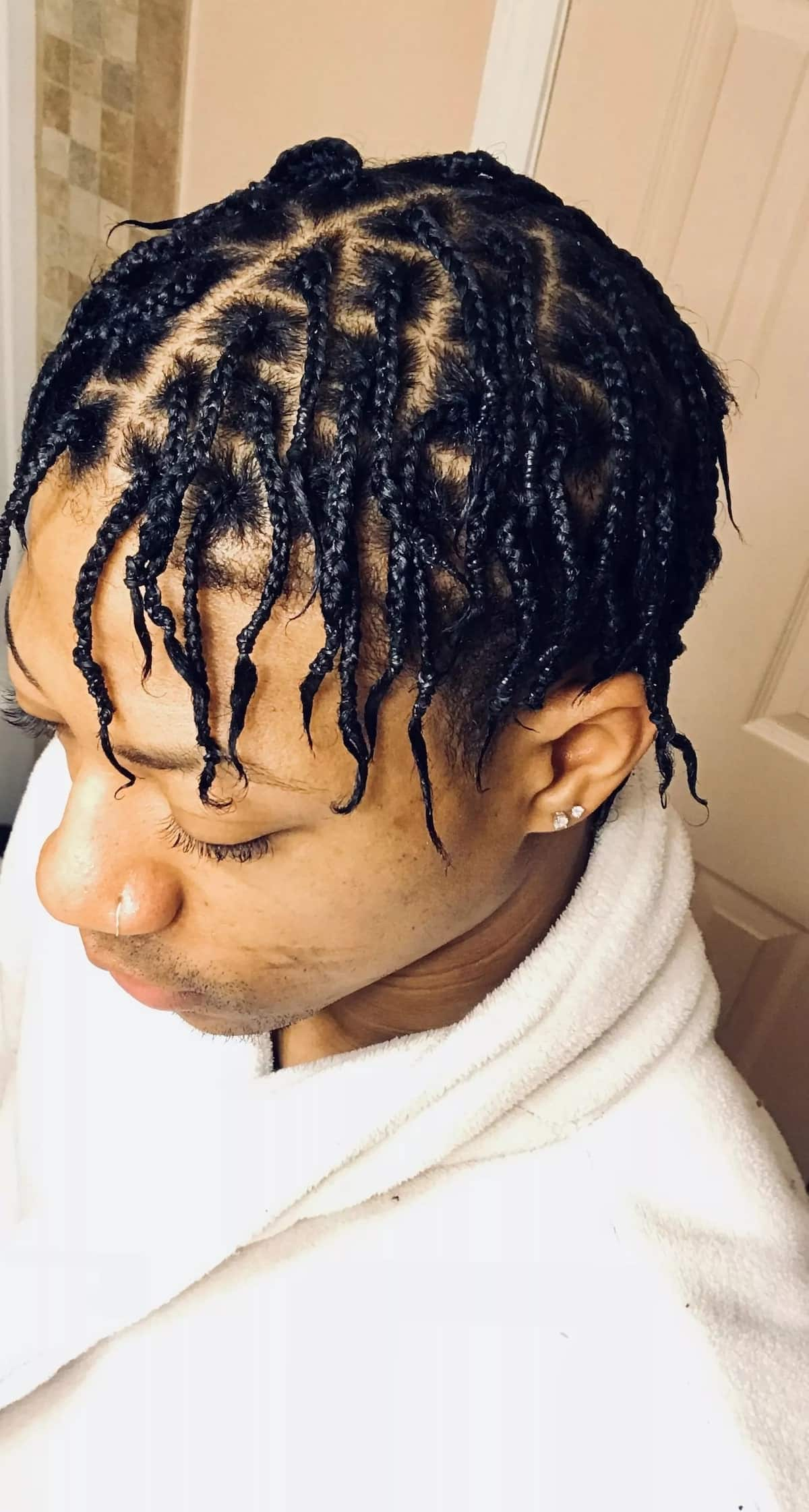 Simple Box Braids On Short Hair Guys for Oval Face