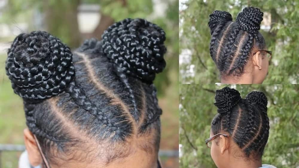 Cornrow Bun, Neat Bun Cornrow Braids Hairstyles.