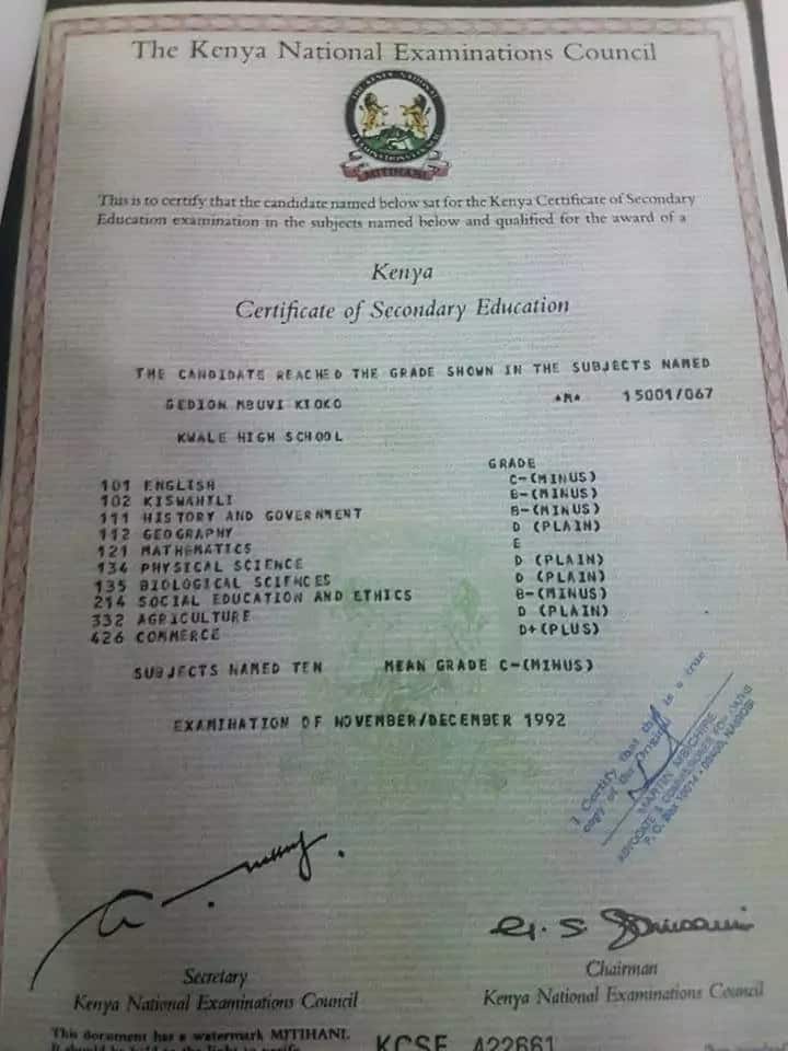 Mike Sonko PROVIDES his academic papers
