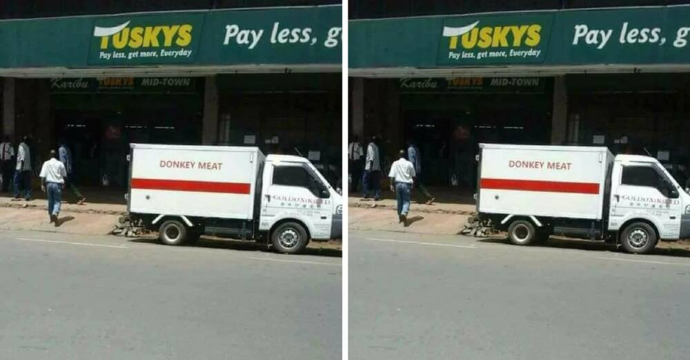 A donkey meat truck at Tuskys supermarket horrifies Kenyans