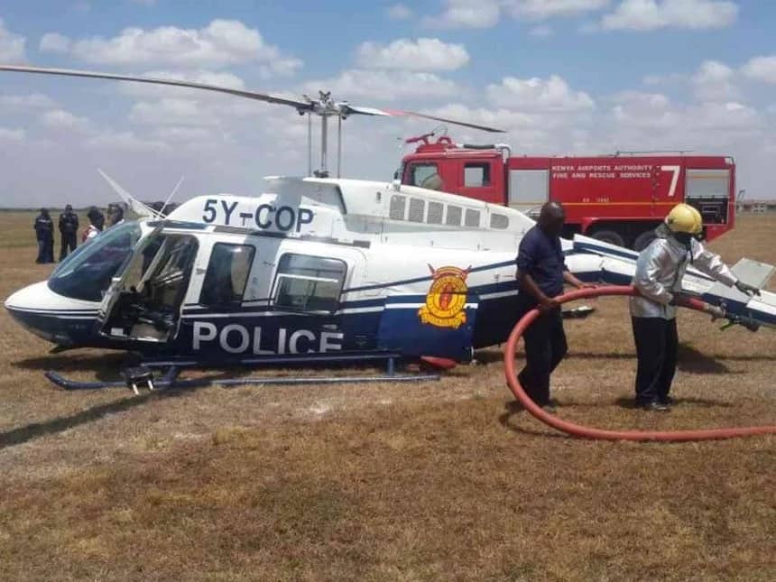 Police officers injured in an aircraft crash at Wilson Airport