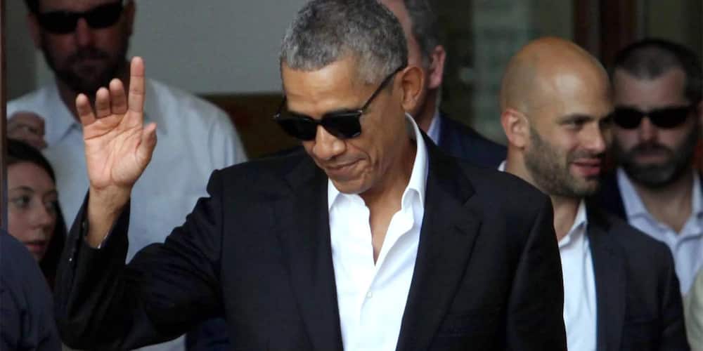 Obama's new look is a far cry from the formal suits and ties he wore during his two terms in office