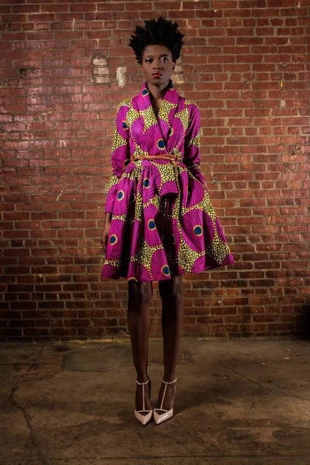 Wrap coat African print prom dress designs