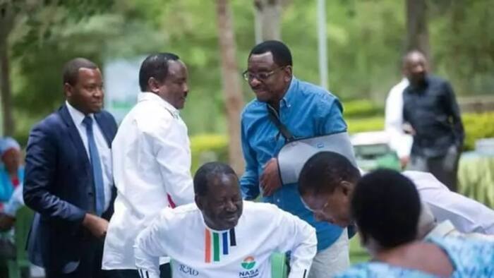 James Orengo spotted with a broken arm at NASA meeting in Machakos