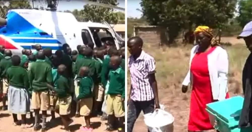 Mwanafunzi awasili shuleni kwa kishindo, atua na helikopta! (PICHA)