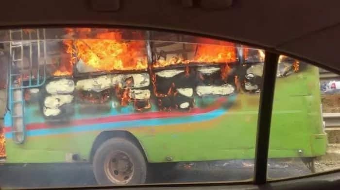 One dead, 4 injured as bus bursts into flames mysteriously