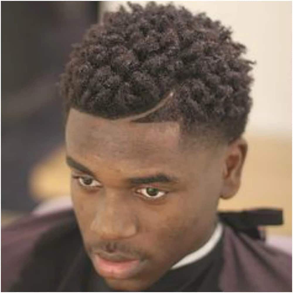 black men haircuts with parts
