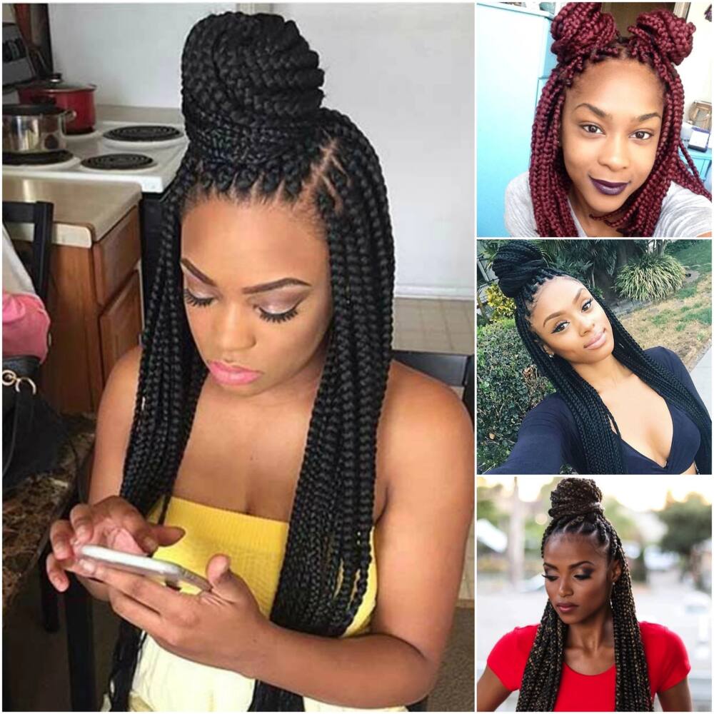 Long box braids, Crochet box braids, Box braids bob