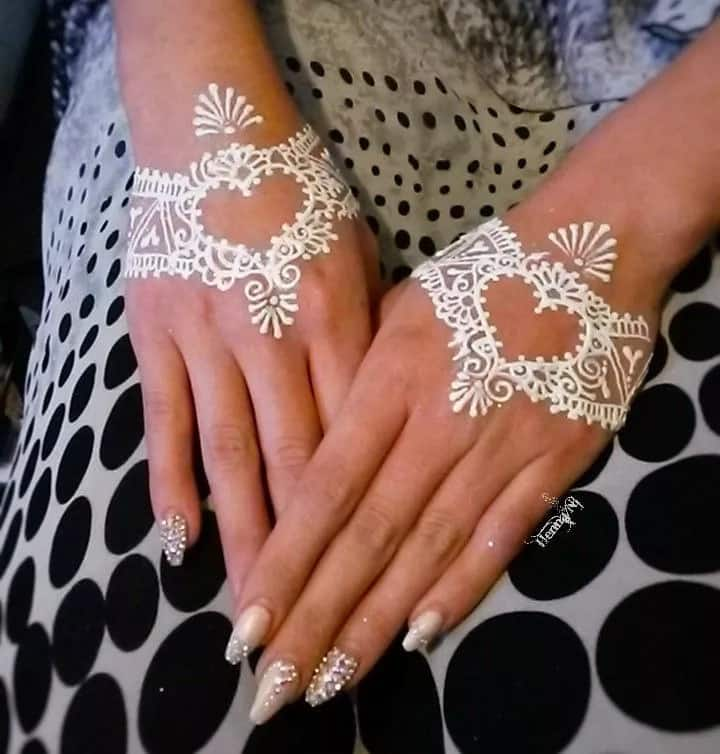 Cool white henna designs for hands Tuko co ke