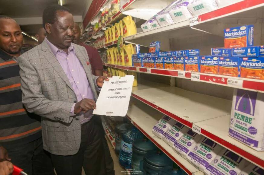 Raila's shopping trip ends in disappointment after missing Unga