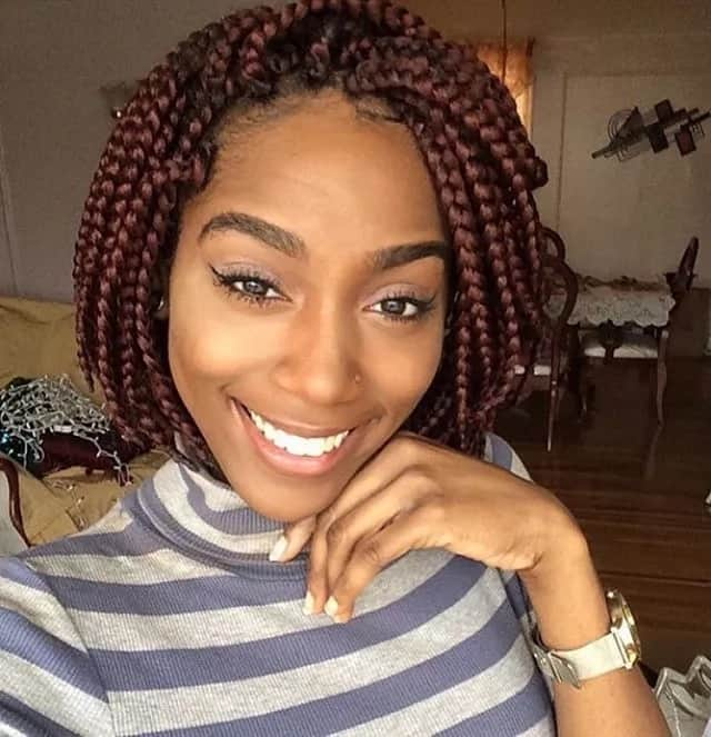 Trendy short box braids styles 