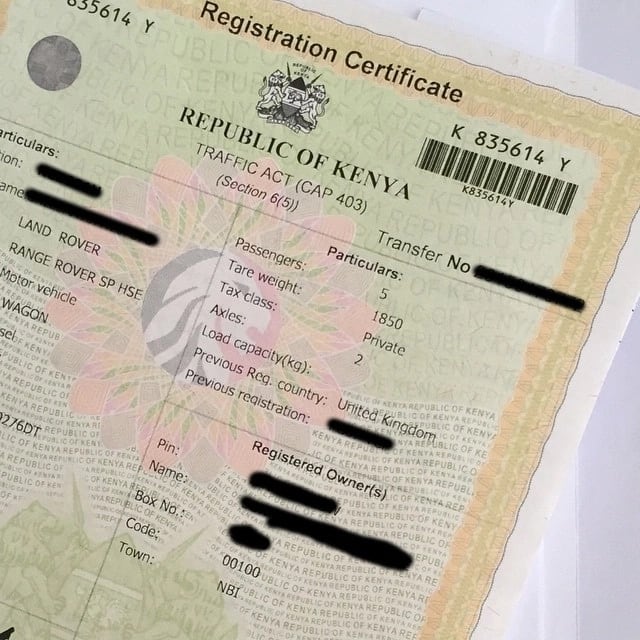 NTSA logbook transfer application and charges