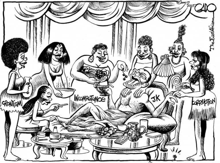 Gado's cartoon allegedly banned for mocking the president and his deputy