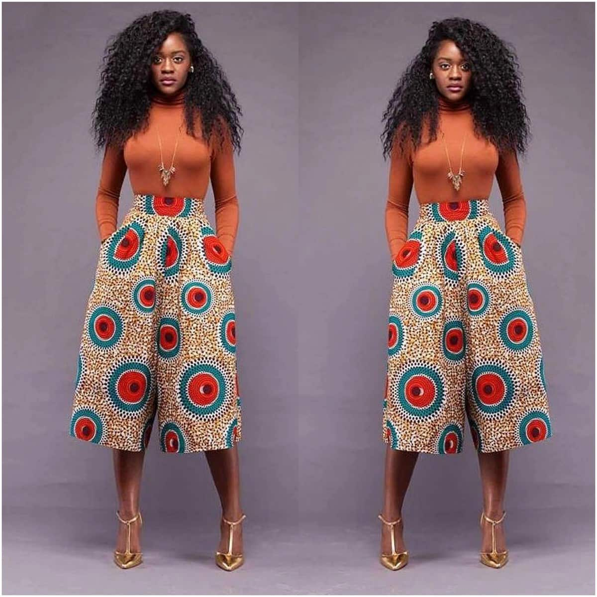 Ankara knee shop length shorts